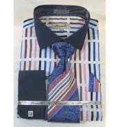 Blue Striped Dress Shirt - AlbertoNardoniStore