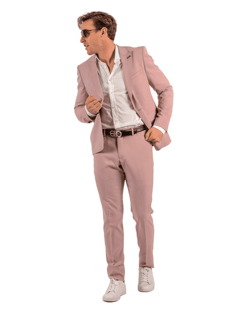 Blush Color Suit For Men - Mauve Suit - Wedding Slim Fit Suit