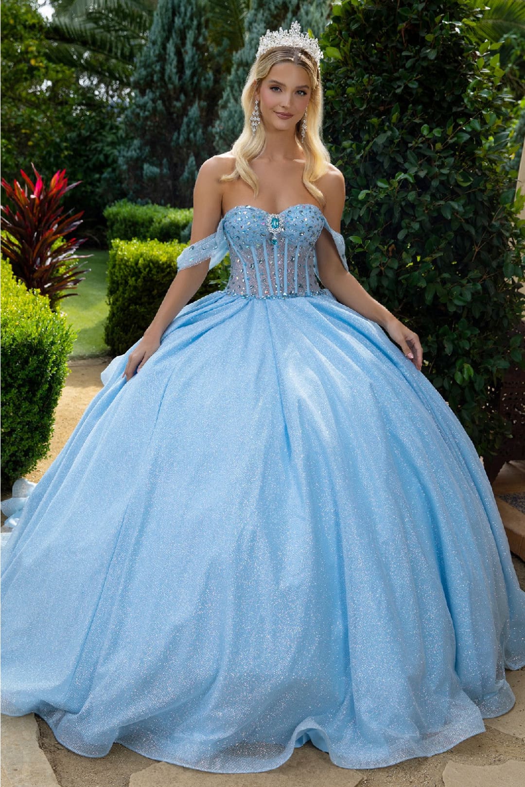 Off Shoulder Corset Ball Gown by GLS Gloria GL3527