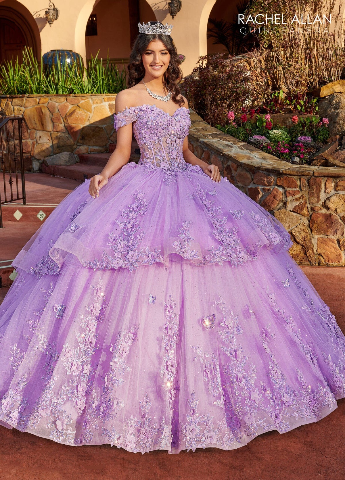 Rachel Allan RQ2179 Off Shoulder Corset Quinceanera Dress