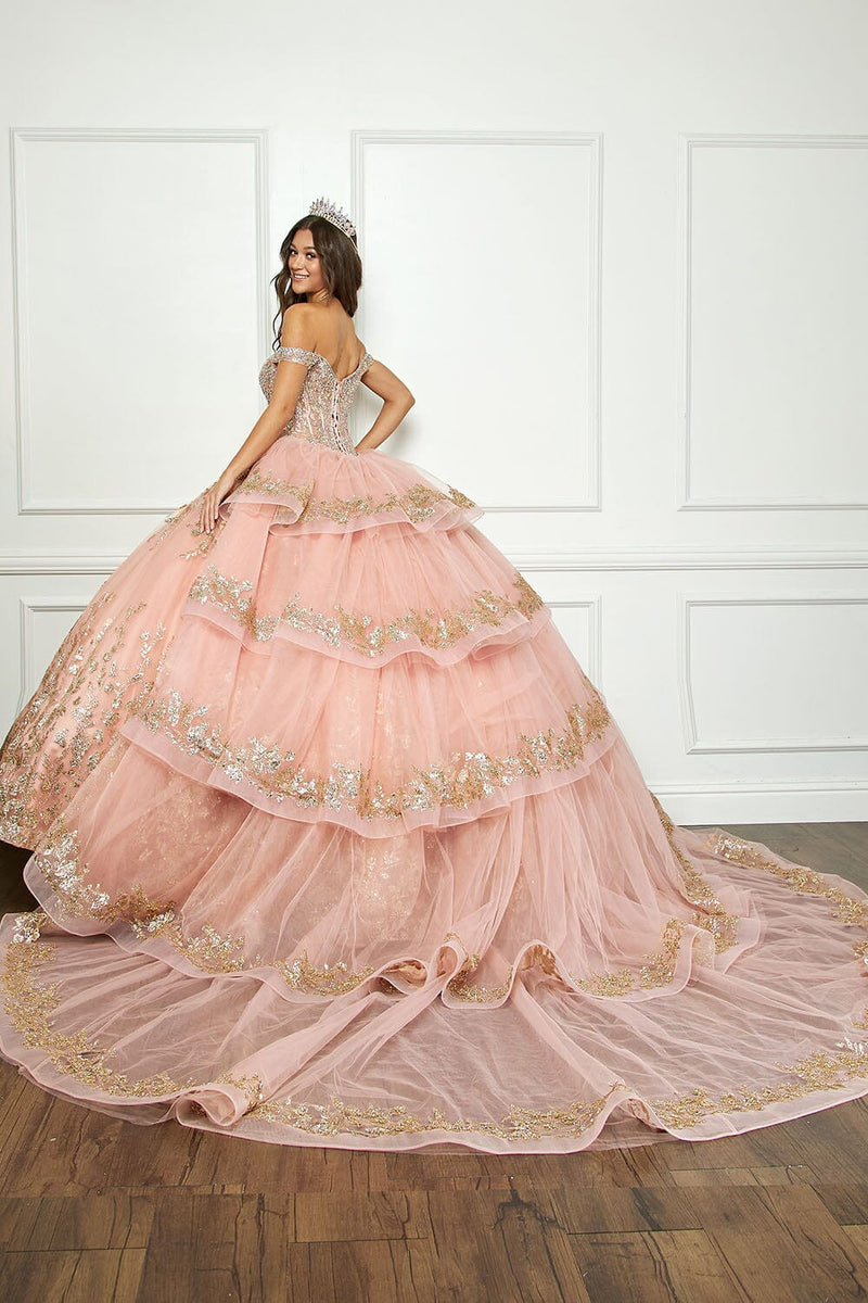 Off Shoulder Puff Sleeve Ball Gown by Bella Princess PQ1041