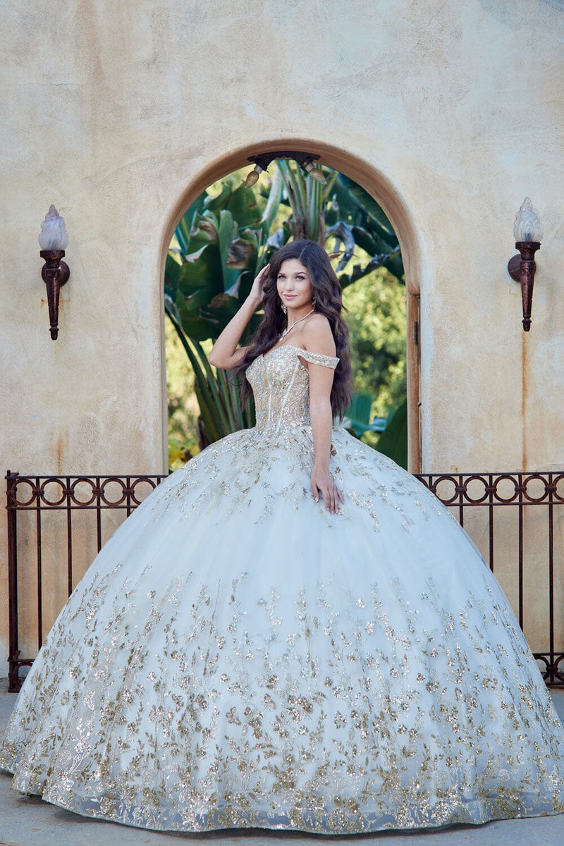 Off Shoulder Puff Sleeve Ball Gown by Bella Princess PQ1041