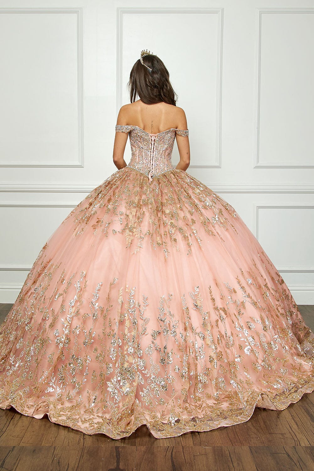 Off Shoulder Puff Sleeve Ball Gown by Bella Princess PQ1041