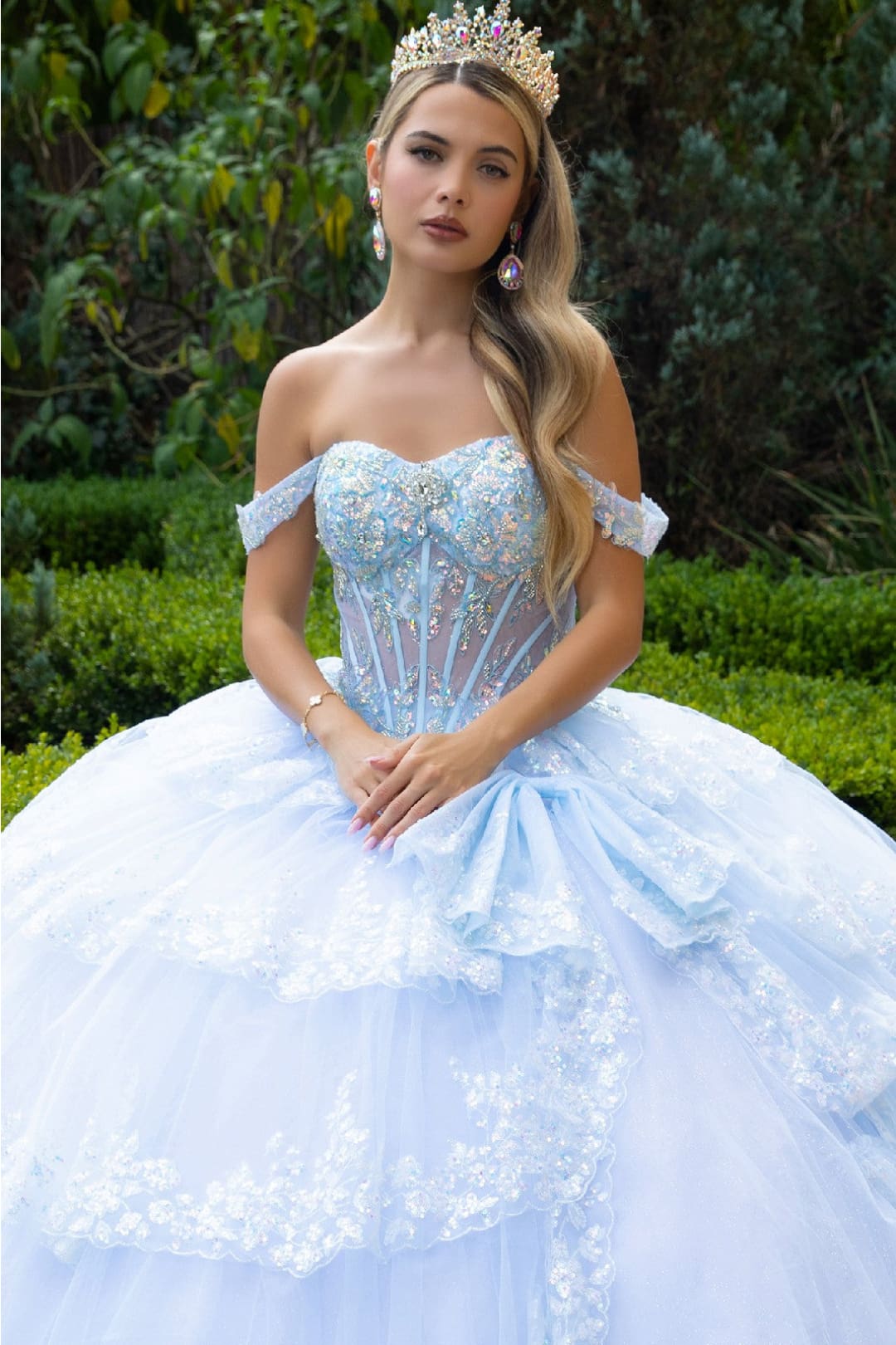 Off Shoulder Tiered Ball Gown by GLS Gloria GL3612