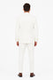 Men's Off White Statement Ticket Pocket Peak Lapel Wool Double Breasted Vest Suit with Gold Buttons – Modern Fit