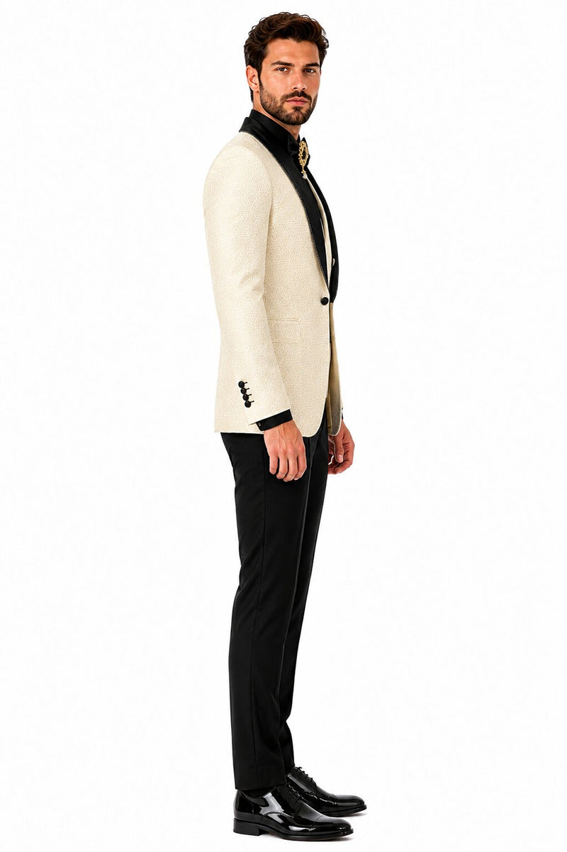 Ivory Tuxedo - Cream Wedding Suit  - Off White Groom Suit