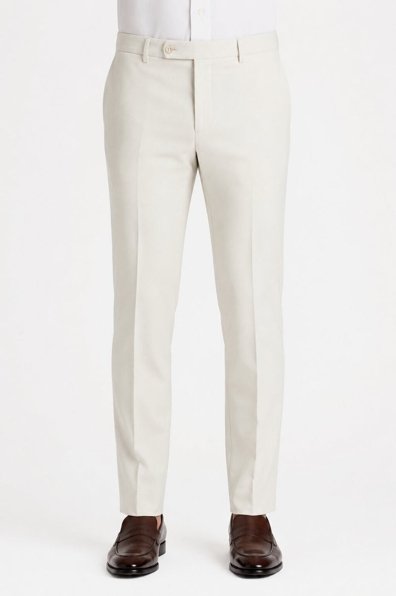 Offwhite Flat Front Wool Dress Pant 2560 by Tiglio Luxe