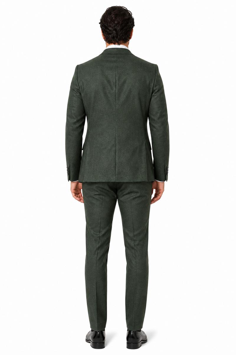 Olive Peaky Green 3 Piece Tweed Men's Suit