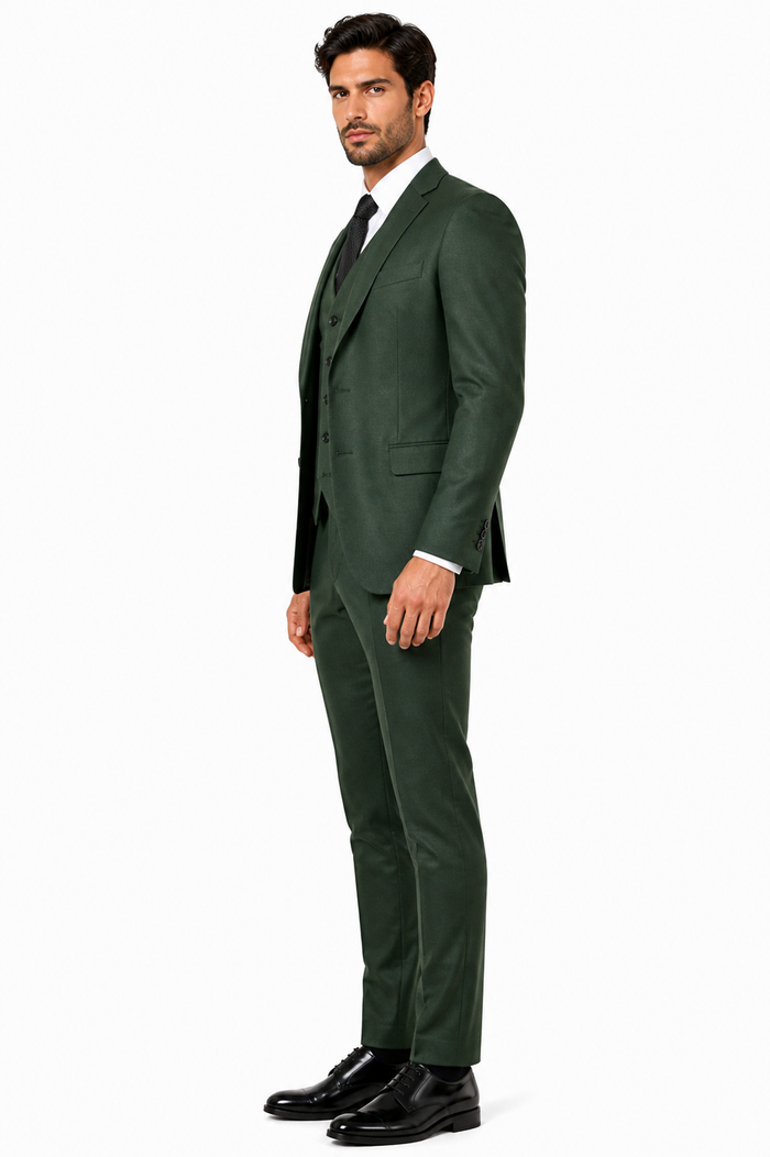 Olive Peaky Green 3 Piece Tweed Men's Suit
