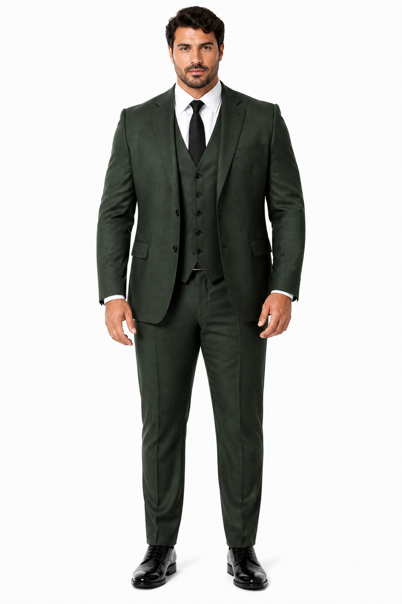 Olive Peaky Green 3 Piece Tweed Men's Suit