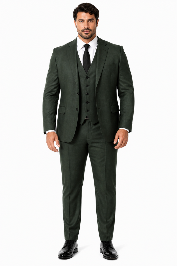 Olive Peaky Green 3 Piece Tweed Men's Suit