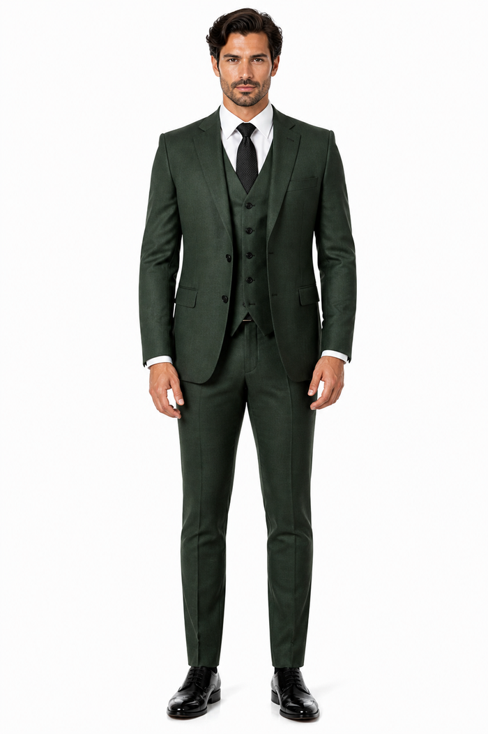 Olive Peaky Green 3 Piece Tweed Men's Suit