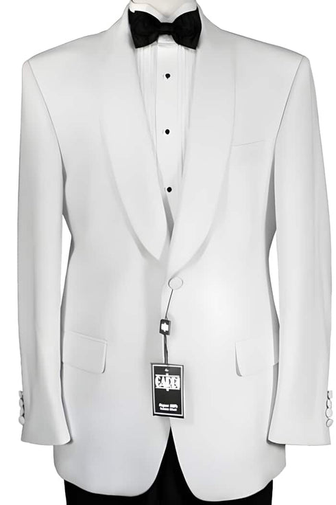 Two buttons White Dinner Jacket One Button Luxurious Microfiber Fabric White Dinner Jacket