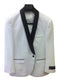 Two buttons White Dinner Jacket One Button Slim Fit tux coats White with Dark color black Collared Tuxedo / Graduation Homecoming Outfits dinner Jacket Shawl collar Best Cheap Blazer ~ Suit Jacket For Men Affordable Sport Coats Sale