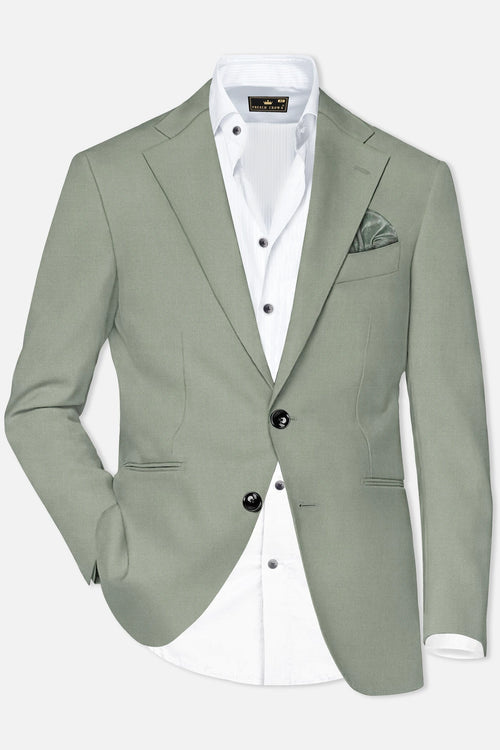 Men’s Sage Green Blazer – Two Button Notch Lapel Formal Jacket for Wedding, Summer and Party Wear in Light Green Sport Jacket