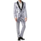 Mens Silver Grey Sequin Tuxedo Suit – Shiny Wedding Suit Set with Black Lapel for Prom, Party, Gala and Formal Evening Wear