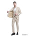 Mens Sand Beige 3 Piece Suit – Double breasted Vest Formal Suit Set  and Dress Pants in Champaign Natural Summer Color