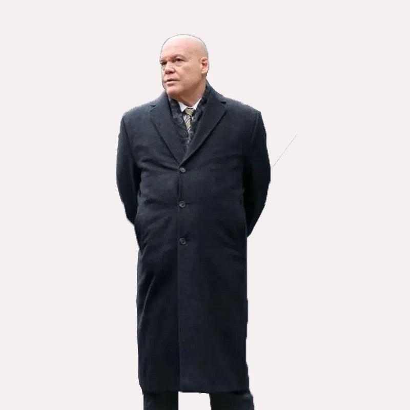 Men’s Black Long Overcoat – Daredevil Born Again Wilson Fisk Inspired Classic Kingpin Coat