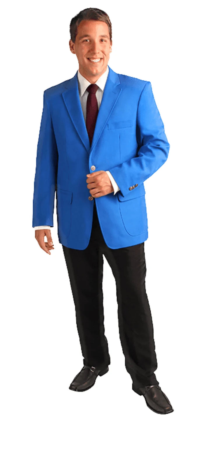Men’s Bright Blue Club Blazer – Ted Lasso Inspired Classic Two-Button Sport Coat