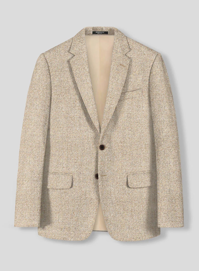 Men’s Light Tan Tweed Great Gatsby 3 Piece Suit – Vintage Vested Wedding Suit, 1920s Classic Formal Outfit Herringbone