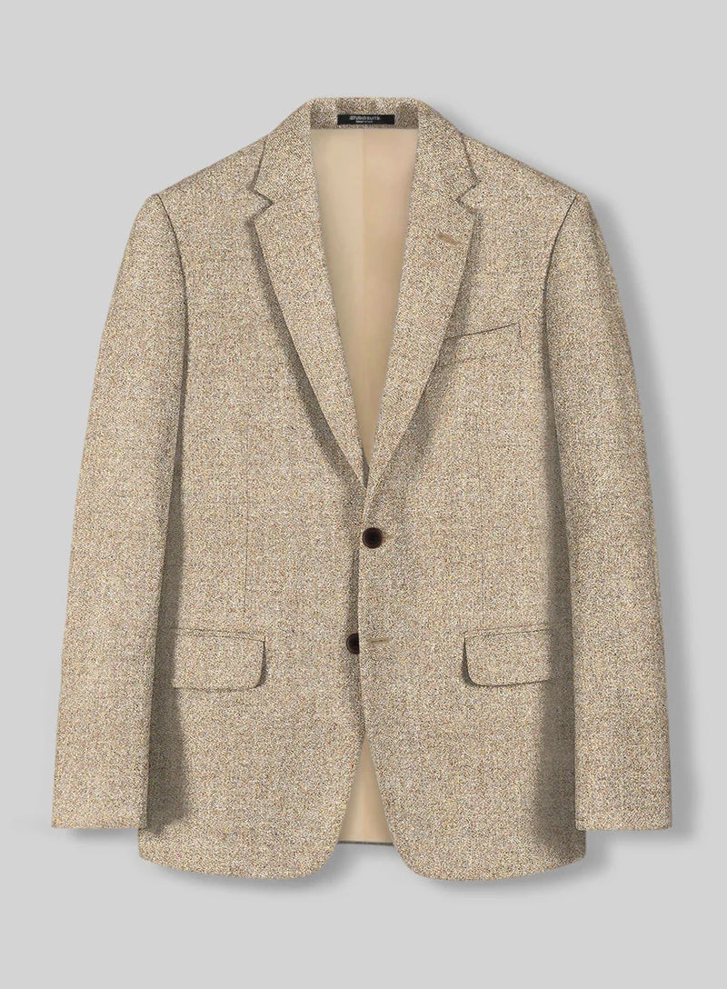 Men’s Light Tan Sand Tweed Cowboy Blazer – Country Style Western Jacket for Casual, Ranch, Saco Para Vaquero