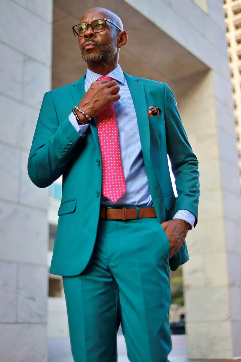 Men’s Teal Green Dark Turquoise Suit – Elegant Formal Suit for Business, Wedding, Party and Modern Style Wear
