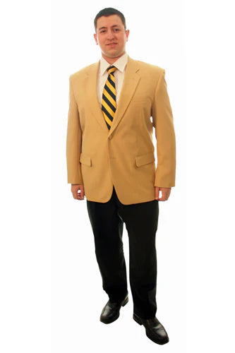 Men’s Camel Blazer, Classic Two Button Business Casual Wedding Summer Sport Coat Jacket in Khaki Bronze Color Modern Fit