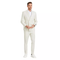 Men’s Ivory Cream Double-Breasted Linen Suit – Off-White Summer Wedding Slim Fitted 2-Piece Suit Cream Color
