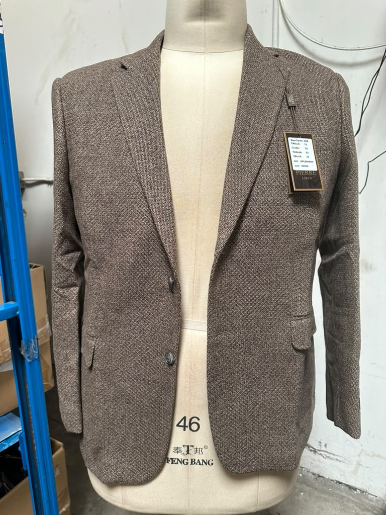 Men’s Light Brown Western Blazer – Textured Tweed Herringbone Cowboy Sport Coat for Rodeo, Country Taupe Dark Tan Color Wool Fabric