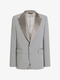 Men’s Silver Dinner Jacket – Satin Peak Lapel Tuxedo Blazer for Weddings, Prom & Formal Events in color silver grey