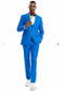 Tazzio Men’s French Color Royal Blue Peak Lapel Skinny Fit Suit – 2-Piece Wedding, Prom & Formal Suit indigo Cobalt Blue