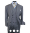 Men’s Grey 4-Button Zoot Suit – Four Buttons 3-Piece Fashion Suit with Double-Breasted Vest and Pleated Pants