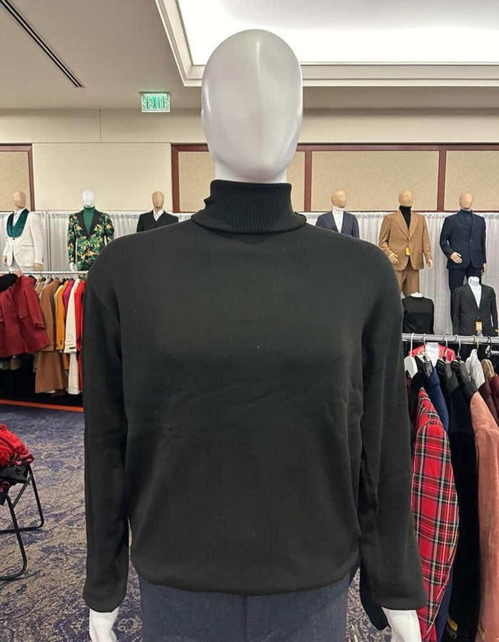 Men's Black Turtleneck Sweater â€“ Classic Slim Fit Knit Pullover for Winter Layering
