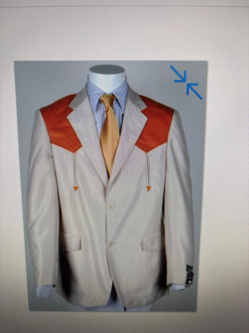 Men’s Tan Beige and Rust Western Cowboy Blazer – Classic Country Style Jacket, Vintage Western Dress Blazer for Men Country Jacket