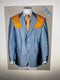 Men’s Sky Blue and Gold Western Cowboy Blazer – Classic Country Style Jacket, Vintage  in Steel blue Color