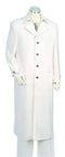 Men’s Ivory Cream Off White  Full Length Zoot Suit – Vintage Gangster Style Long Coat Formal Suit