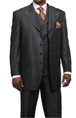 Men's Black Denim Fabric Suit – Classic Three Piece Denim Suit for Wedding, Prom and Church Wear