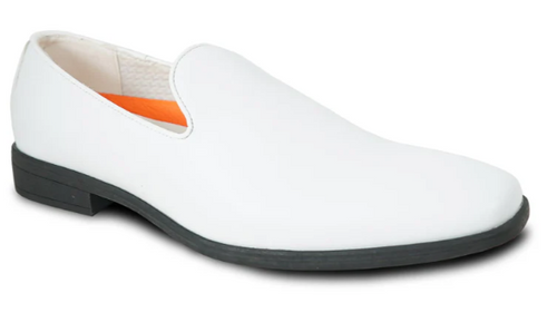 Men's White Plain Toe Slip On Loafer Dress Shoes – Classic Formal  Lightweight Shoes for Wedding, Party and Business Wear