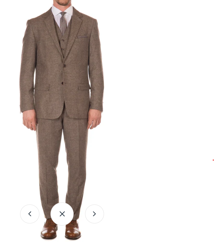Men’s Brown Herringbone 3 Piece Suit – Vintage 1950s Inspired Tweed Vested Classic Suit