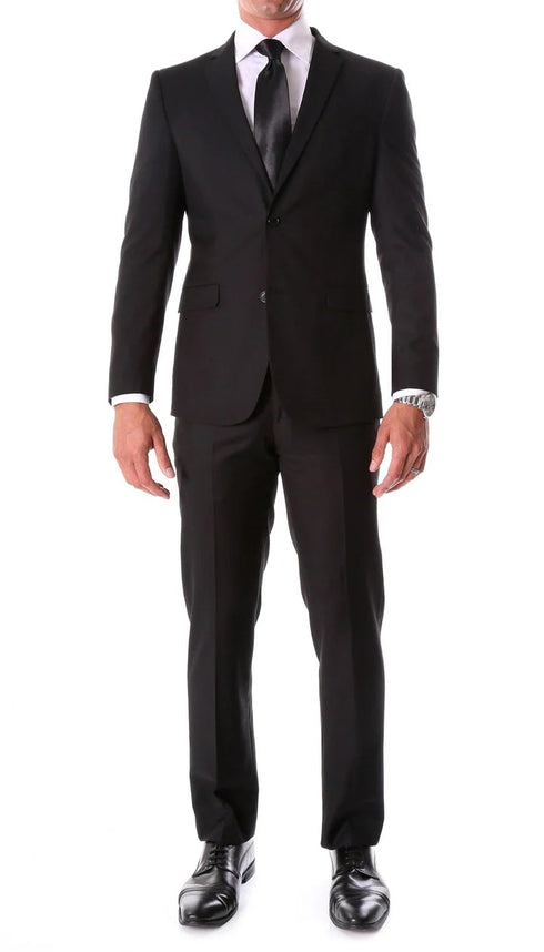 Oslo Black Notch Lapel 2 Piece Slim Fit Suit