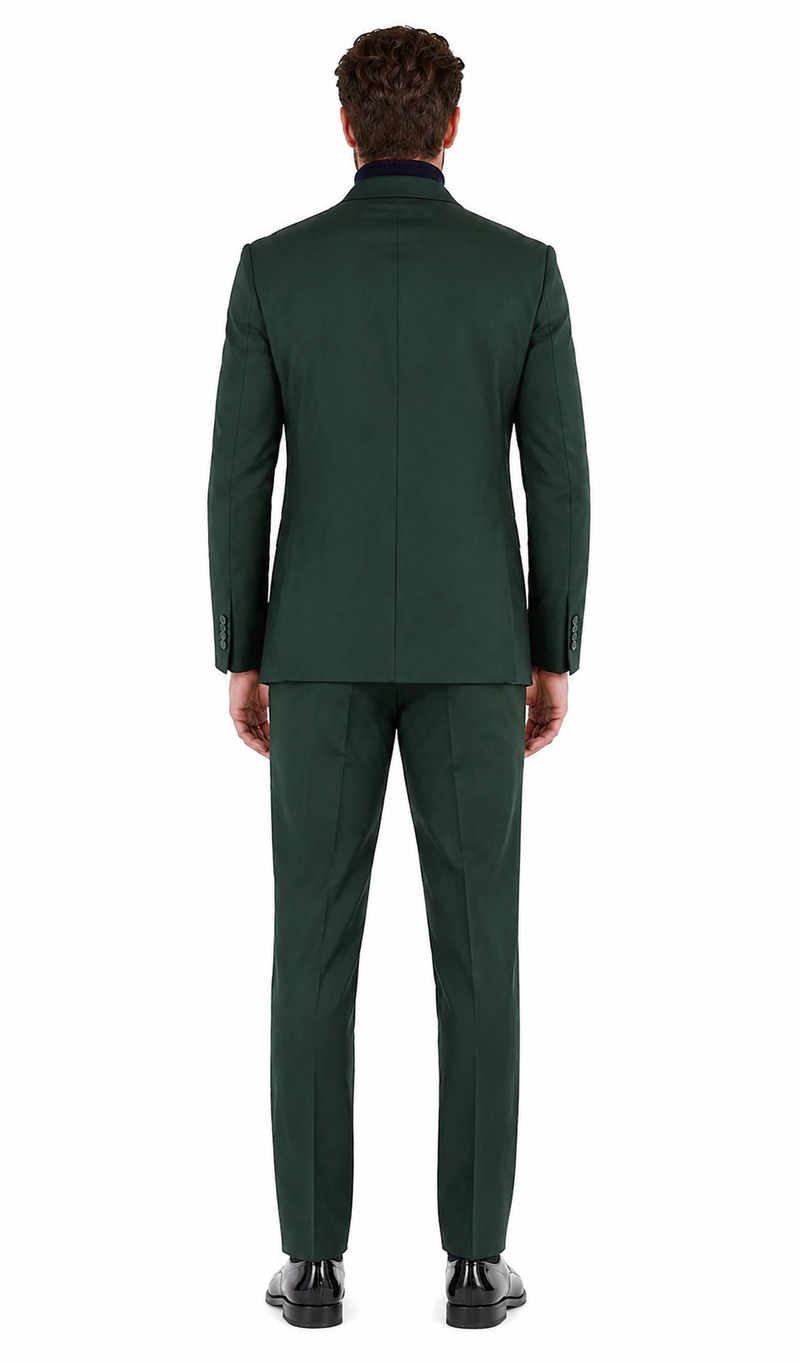 Oslo Hunter Green Slim Fit Notch Lapel 2 Piece Suit