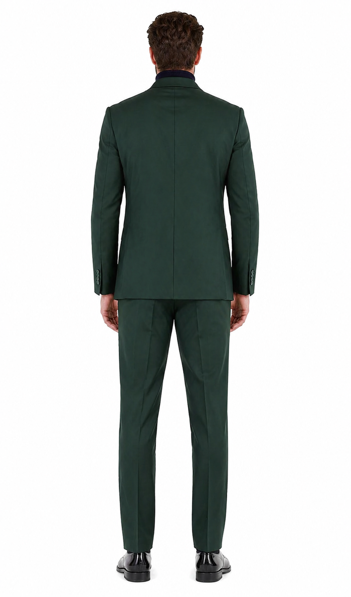 Oslo Hunter Green Slim Fit Notch Lapel 2 Piece Suit