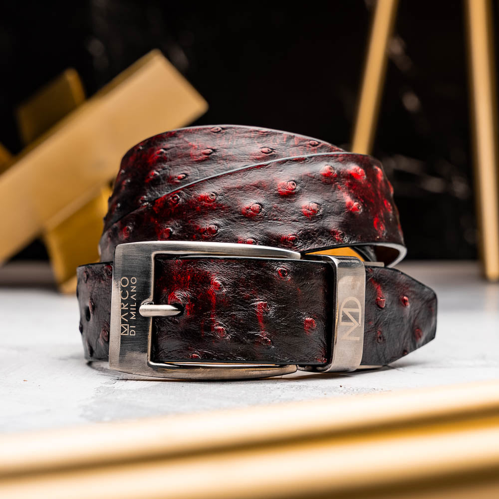 Marco Di Milano Domenico Belt Blackcherry Leather Shoes
