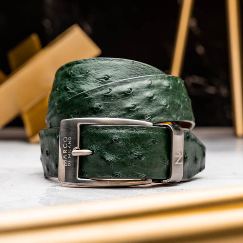 Marco Di Milano Domenico Belt - Forest Green Leather Loafers