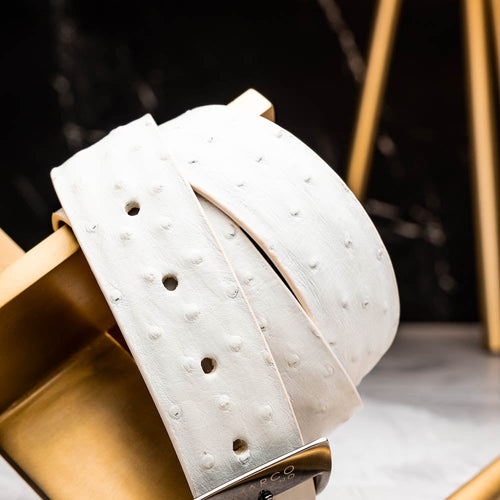 Marco Di Milano Domenico Belt - White Leather Luxury Shoe