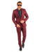 Gianni Testi Ultra Slim Suit - Stretch Fabric Suit - Mens Stretchy Suit - Burgundy Suit