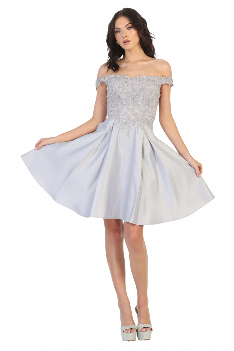 Dama Dresses for Quinceanera in Silver Style MQ1766 Quince Outfit