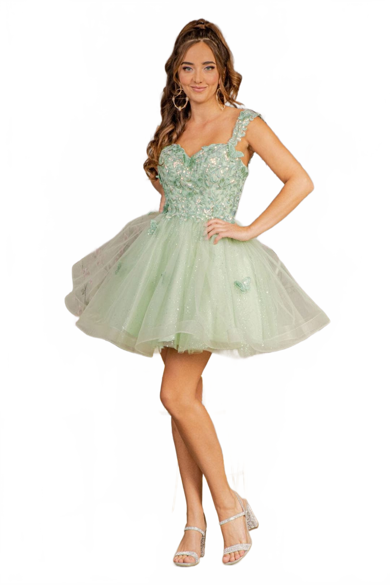 3D Butterfly Short Dress by Elizabeth KGS3186