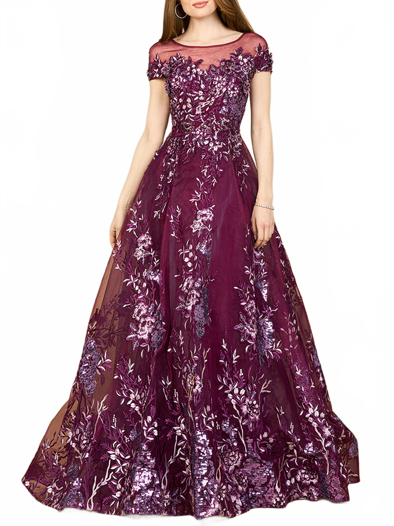 Lara 29619 - Beautiful Lace Applique A-line Ball Gown
