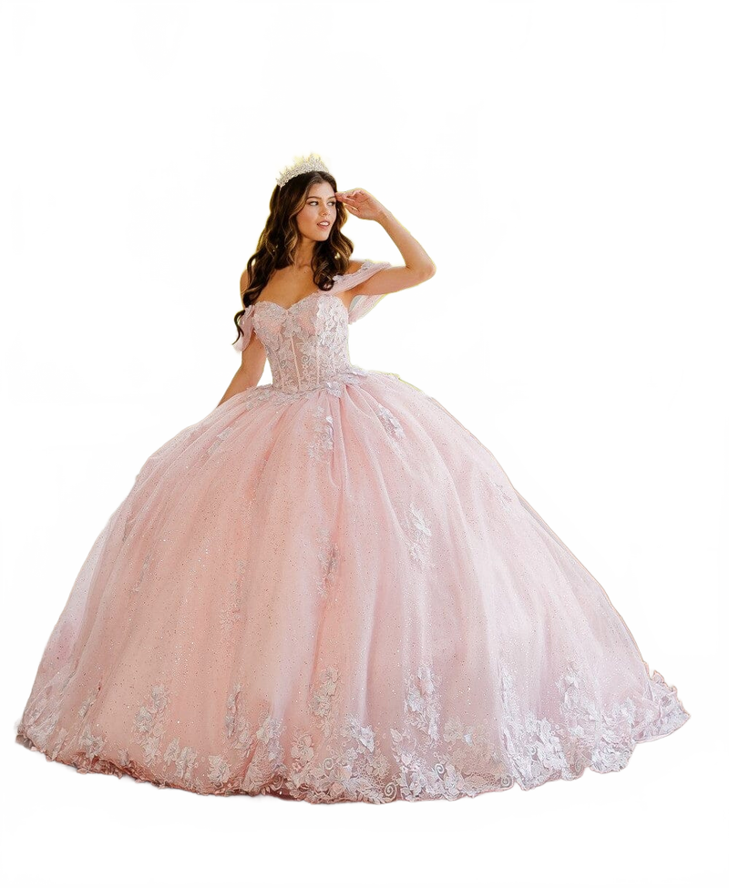 Sheer Corset Sweetheart Ball Gown by Bella Princess PQ1022